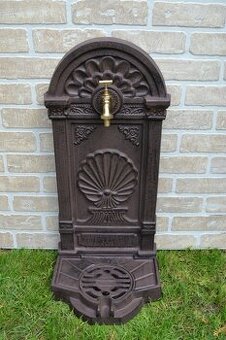 Litinová výlevka - umyvadlo - kašna MUŠLE 69 cm - hnědá