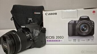 Zrcadlovka Canon EOS 200D, zánovní stav,