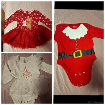 1x nošené vánoční šatičky (1- 4 měsíce)