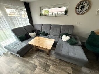 Velká, rozkládaci sedací souprava