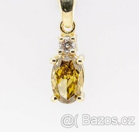 14K přívěšek s diamanty 0,55ct - certifikát AIG
