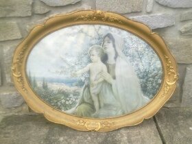 Prodám velký obraz Panny Marie s Ježíškem viz foto.