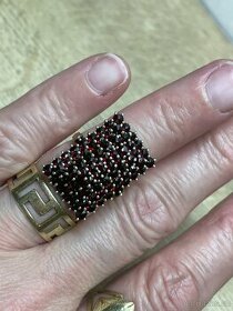 Velký prsten s českými granáty,luxus - 1