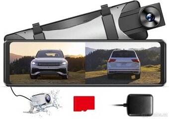 AZDOME 2,5K Mirror Dash Cam, 11" IPS dotyková přední a zadn