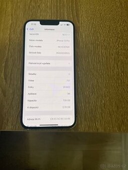 iPhone 13 Pro, baterie 100 %
