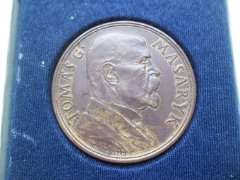 medaile Masaryk - narozeninová 1935 (50mm ) + etue