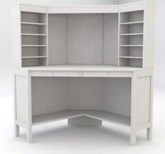 Ikea rohový pracovní stůl Hemnes bílé mořidlo - 1