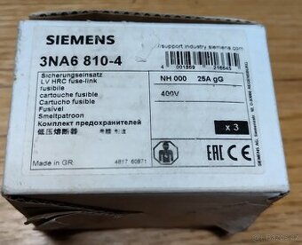 Nožové pojistky Siemens 3NA6 810-4 - 1