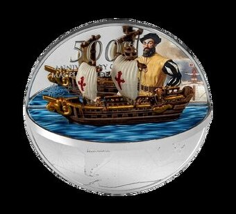 Mince Ferdinand Magellan 500. výročí 2 oz 3D - proof