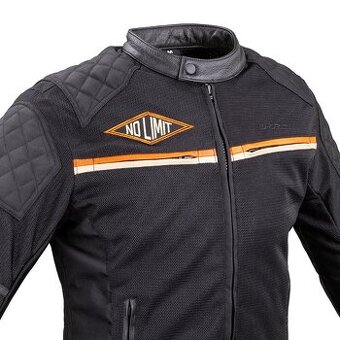 🏍️ Letní moto bunda W-TEC 2Stripe – XXL – černo-béžovo-oran