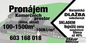 Pronájem skladovacích a výrobních prostorů - Miličín