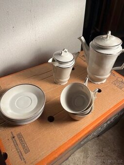 Porcelánový Servis – Krémový s Platinou