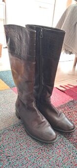 kožené dámské kozačky