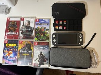 Nintendo Switch Lite – šedá + 5 her + 128 GB karta