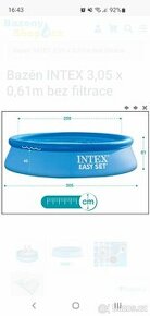 Bazén 3,05 x 0,61 m, s filtrací, včetně příslušenství - 1