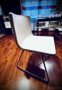 Bílá kožená židle 4ks - 1