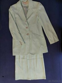 Dámský sv. zelený kostýmek, sako se sukní, vel. 36