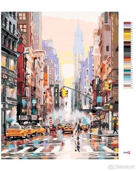 Malování podle čísel - Ulice New Yorku (40x50 cm)
