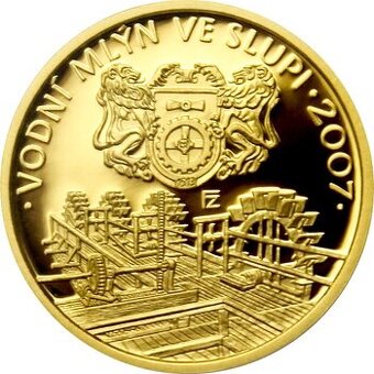 ČNB zlatá mince 2500 Kč - Vodní mlýn ve Slupi Proof - 1/4 oz