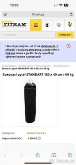 Boxovací pytel STANDART 180 x 40 cm / 60 kg