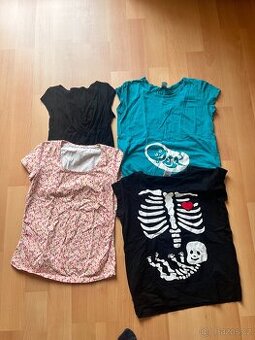 Těhotenská trika + kalhoty vel. 38