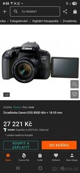 CANON zrcadlovka eos 800 d jako nový