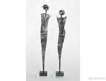 Socha dekorace kov umění svatba dar - Elegán a Dívka Anděl