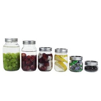 Vakuovací a zavařovací sklenice včetně dvojitých víček