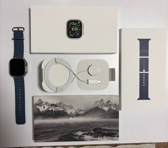 Apple Watch Ultra 3 ocelově modrý oceánský řemínek
