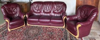 Luxusní kožená sedací souprava 3+1+1, 6539