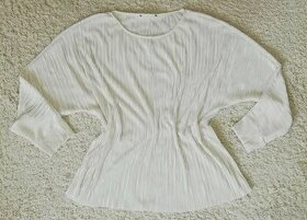 Dámská halenka, tričko, vel. XL, plisé, béžová s leskem - ja - 1