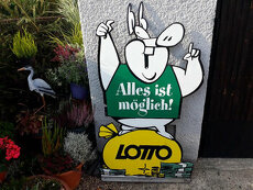 Veliká stará reklamní cedule Lotto, Rakousko