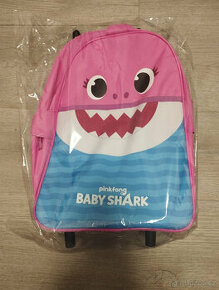 Dětský kufr na kolečkách Baby Shark pink