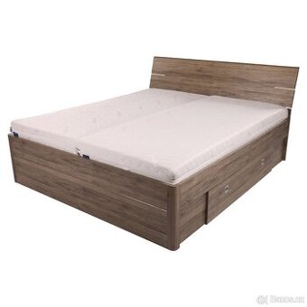 Postel s LED osvětlením MAESTRO 1 - dub sanremo tmavý, 180x2