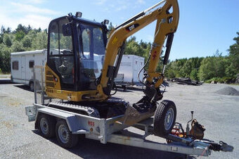 top minibagr Caterpillar 301.7D s přívěsem, rok výroby 2014