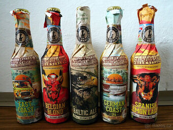 Sběratelské pivní lahve + plechovky: UK,DE,IT,HR,B,DK,GR,USA