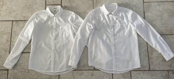 Dvě bavlněné bílé košile, vel. 152