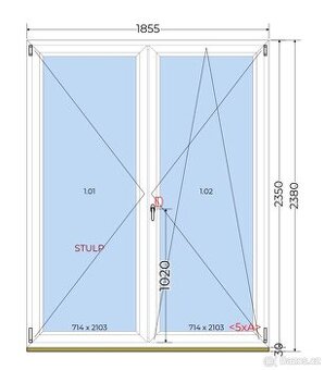 Balkonové dveře PVC Salamander 82/3sklo - dotace