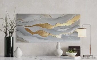 3D reliéfní obraz – luxusní moderní design (70 × 140 cm)