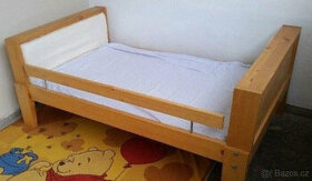 Dětská dřevěná rostoucí postel IKEA VIKARE+rošt