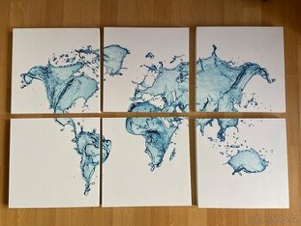 Dekorativní obraz mapa světa - 1