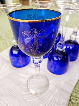 vintage sada skleniček na víno - 6 ks