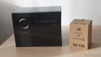 Olympus Pen E-P7 + 14-42 mm EZ + 40-150 mm - NOVÝ, v záruce