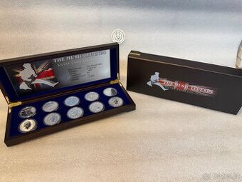 5x stříbrná mince v etui Music Legends Queen Bowie Elton Who