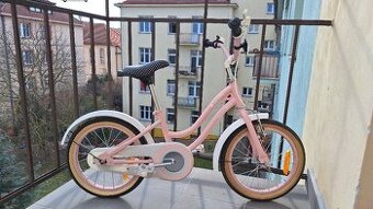 Dětské kolo 16", bílorůžové s vybavením