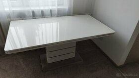 Stůl bílý lesklý 90x160cm (90x200cm)