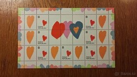 Známky - tiskový list Valentýn