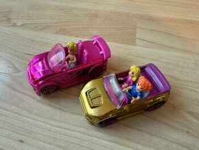 Polly Pocket - dvě autíčka s mini figurkami.