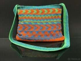 Háčkovaná taška přes rameno/ Mozaika /hand made