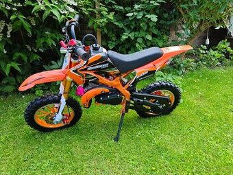 Nová benzínová dětská minikroska oranžová 49ccm 10" kola